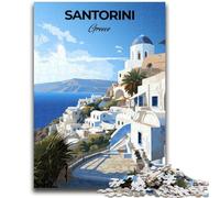 Santorini Greece Travel Jigsaw Puzzles for Teenagers 1000 Piece, for Age 14+ Fun Games Fun Activities at Home, Birthday Gifts, Travel Gifts 1000pcs (50x75cm)