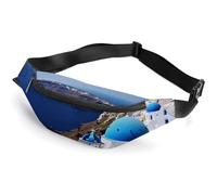 Santorini Greek Island Sea View Fanny Pack Fanny Packs for Women Men Waist Bag Mens Fanny Pack Womens Fanny Pack Fanny Pack Men Running Fanny Pack Small Fanny Packs for Women, style, 36*15cm