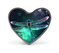 Santorini Greek Island Sea View Lapel Pin Cute Heart Brooch Badge Fashion Tie Tack Pin for Hats, Clothing, Bags Unique Accessories Gift for Men & Women, Galaxy Animal Dragonfly, Love form