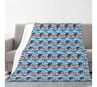 Santorini Greek Island Sea View Print Flannel Blanket 70 X 80 In Cozy Warm Winter Throw Blanket Camping Or Travel
