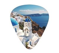 Santorini Greek Island Sea View Print Guitar Pick Comfortable Feel, Clear Sound, Multiple Thicknesses For Varied Tones