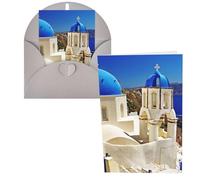 Santorini Greek Island sea View Print Thank You Cards Greeting Cards With Envelopes Blank Note Cards 10x15 cm Perfect for Thank Yous Invitations