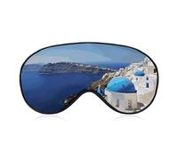 Santorini Greek Island Sea View Sleeping Mask, Light Blocking Eye Mask, Comfortable and Soft, Eye Cover with Elastic Band, Suitable for Men and Women, Suitable for Travel/Sleeping