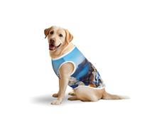 Santorini Greek Island Sea Viewprint Medium Large Pets Vest Breathable Summer Lightweight Sleeveless Tank Top T-Shirt