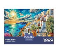 Santorini Island 1000 Piece Jigsaw Puzzle with Whimsical Design - A Charming Challenge for All Ages And Beautiful Home Decoration 38x26cm/1000pcs