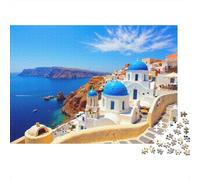 Santorini Island View_1 1000 Pc Sturdy Cardboard Classic Jigsaw Puzzle for Adults & Kids 12+, Stress Relief Puzzle, Decompression & Wall Decor, Ultimate Relaxation Gift 38x26cm/1000pcs