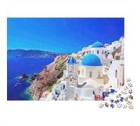 Santorini Island View (2) 1000 Pieces Extra-Thick Cardboard DIY Jigsaw Puzzle, Cognitive Development & Rehabilitation Puzzle, Leisure Activity, Premium Quality Puzzle 70x50cm/1000pcs