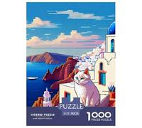 Santorini Jigsaw Puzzle 1000 Pieces Adults Challenging Brain Teaser Landscape Relaxation Decorative Board 38x26cm/1000pcs