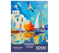 Santorini Jigsaw Puzzle 1000 Pieces Adults Teens Gift Box Decorative Landscape Smooth Cut Fun Play 38x26cm/1000pcs