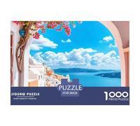 Santorini Jigsaw Puzzle 1000 Pieces Family Game Educational Fun Relax Landscape Decorative Poster Board 38x26cm/1000pcs