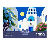 Santorini Jigsaw Puzzle 1000 Pieces Gift Box for Adults Challenging Game Landscape Stress Relief Decorative Poster 70x50cm/1000pcs