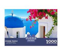 Santorini Jigsaw Puzzle 1000 Pieces Gift Box for Adults Challenging Game Landscape Stress Relief Decorative Poster 38x26cm/1000pcs