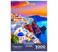 Santorini Jigsaw Puzzle 1000 Pieces Gift Box for Adults Challenging Game Landscape Stress Relief Decorative Poster 38x26cm/1000pcs