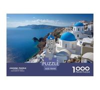 Santorini Jigsaw Puzzles Puzzles for Adults Kids. 1000 Piece Greece Whimsical Challenge Toy Educational Games Home Decoration for Educational Games Gifts 70x50cm/1000pcs