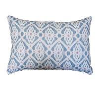 Santorini Linen Blend Boudoir Cushion Cover. Soft Blue and Pink Geometric Trellis Pattern. Vintage & Shabby Chic Design. 17x12" Rectangle Cover Only.