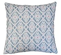 Santorini Linen Blend Cushion Cover. Soft Blue and Pink Geometric Trellis Pattern. Vintage & Shabby Chic Design. 17x17" Square Cover Only.