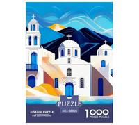 Santorini Puzzle 1000 Pieces Adults Teens Decorative Hobby Entertainment Landscape Gift Ready Eco Board 38x26cm/1000pcs