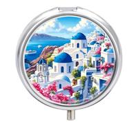Santorini Seaside Town Pill Box Travel Pill Case for Purse Pocket