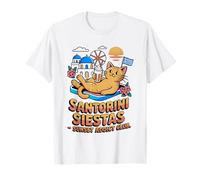Santorini Siesta Cat Sunset Lovers Travel Souvenir T-Shirt