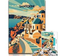 Santorini Sunlit Domes Jigsaw Puzzles for Adults 1000 Piece,for Educational Game Challenge Toy for Is Ideal As A Gift for The Whole Family 38x26cm