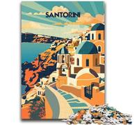Santorini Sunlit Domes Puzzles for Teenagers 1000 Pieces, Learning Educational Toys Family Games Suitable for Desktop Decoration 1000pcs (26x38cm)