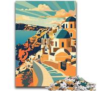 Santorini Sunset Adult Jigsaw Puzzles 1000 Pieces, Toys Educational Games Stress Relieving Secret Santa Gifts for And Age 14 1000pcs (50x75cm)