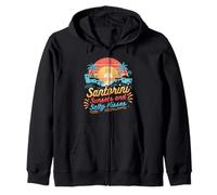 Santorini Sunsets And Salty Kisses Zip Hoodie
