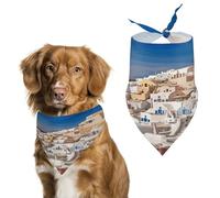 Santorini Town Easter Dog Bandanas for Small Medium Large Dogs,Cat Dogs,Pet Scarf - Polyester Cute Bibs.Triangle Pet Scarf for Puppy Pet,Personalized Birthday/Party Fun Idea Gift