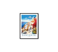 Santorini Travel Poster, Santorini Travel Print, Greece Print, Travel Decor, Popular Print, Birthday Gift, 6x4/7x5/8x10/A3/A4 (A3 Unframed (29.7 x 42cm))