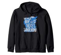 Santorini Travel Take The Trip Buy The Ticket Zip Hoodie