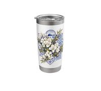 Santorini White Blue Tile Greek Island Mediterranean Aegean Stainless Steel Insulated Tumbler