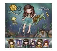 SANTORO Gorjuss - 2025 Family Calendar with 5 Column Layout for Family Schedules - Deep Secrets | Organisational Pocket and Planner Stickers - 13 Month Calendar Jan'25 to Jan'26 For Her Friend Mum