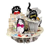 SANTORO Pirouette, 3D Pop Up Greeting Card - Cats in Bow Ties - Birthday Gift, Anniversary, Thinking of You, Thank You Card