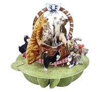 SANTORO Pirouette, 3D Pop Up Greeting Card - Kittens in A Basket - for Her, Mum, Mothers Day | Cute Birthday Gifts for Cat Lovers
