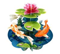 SANTORO Pirouettes Card - Koi Carp, Japanese Water Garden, Fish Ponds | For Men, Women, Kids, Family, Birthday, Good Luck