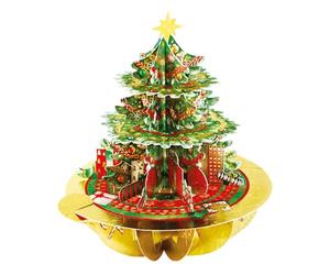 SANTORO Pirouette, Christmas 3D Pop Up Greeting Card - Festive Tree - For Him, Her, Family