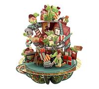SANTORO Pirouette, Christmas 3D Pop Up Greeting Card - Santa's Workshop - For Kids, For Family, Christmas, Festive