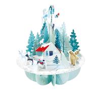 SANTORO Pirouette, Christmas 3D Pop Up Greeting Card - Winter Wonderland - For Kids, For Family, Christmas, Festive, Ski, Snowboard, Sledge