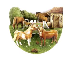 SANTORO Popnrock, 3D Pop Up Greeting Card - Ponies - For Her, For Kids, Girls, Horse Lover, Birthday
