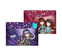 Santoro -Set of 2 Gorjuss Fairground Fireworks A4 PP Envelopes with Snap 33X24X1Cm, Multicolor (669GJS12)