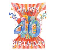 SANTORO Swing Card, 3D Pop Up Greeting Card - 40 - Happy Fourtieth Birthday | Forty | For Her, For Him, Birthday Celebration, Congratulations, BDAY, Party