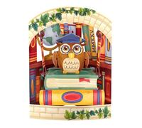SANTORO Swing Card, 3D Pop Up Greeting Card - Book Owl - Graduation, Thank you Teacher, Celebration for kids, family, fun!