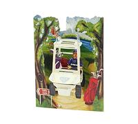 Santoro Swing Card, 3D Pop Up Greeting Card - Golf Buggy - for Him, for Dad, Fathers Day, Birthday