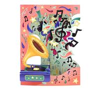 SANTORO Swing Card, 3D Pop Up Greeting Card - Music, Instruments, Orchestra, Concert, Symphony - Gift For Her, Him, Mum, Musician, Music Lovers | Gramophone Card For Birthday, Thank You