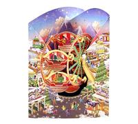 SANTORO Swing Card, Christmas 3D Pop Up Greeting Card - Christmas Market - For Kids, Family, Festive