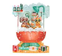 SANTORO Swing Cards - Doggy Bath Time, Puppies In The Bath - Dog And Puppy Birthday Card For Her, Him, Kids, Daughter, Son | New Puppy Card For Dog Lovers