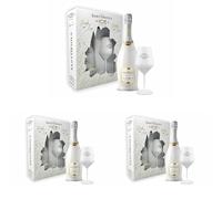 Sant'Orsola ICE Demi Sec Sparkling Wine + Glass Gift Pack - Luxury Sparkling Wine - Gifts for Women - Mum - 1 x 750 ml (Pack of 3)