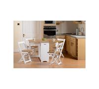 Santos Butterfly Dining Set in White/Distressed Waxed Pine