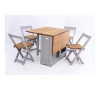 Santos Butterfly Dining Set Slate Grey / Distressed Waxed Pine