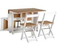 Santos Butterfly Dining Set in White/Distressed Waxed Pine